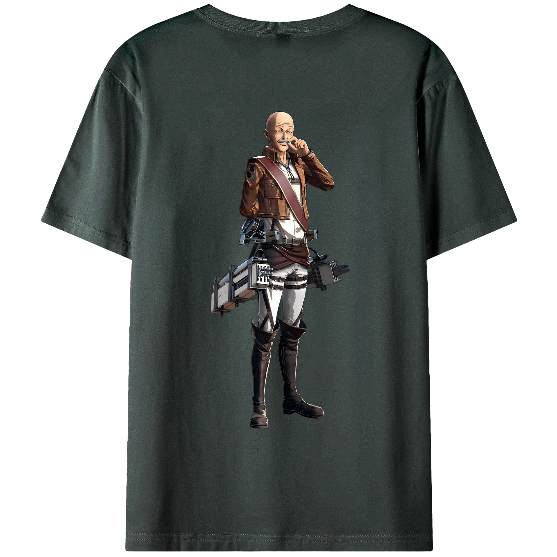 （画像用） 進撃の巨人 ドット·ピクシス Attack on Titan Dot Pixis 綿100％ メンズ半袖Tシャツ（バックプリント） 通気性